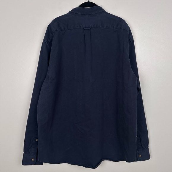 J. Crew Men’s Relaxed garment-dyed heavyweight twill shirt Navy Blue BV491 NEW - Picture 10 of 11